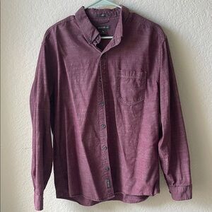 Eddie Bauer Red Casual Button Down Shirt Relaxed Fit